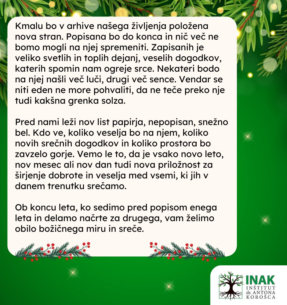 At the end of the year, as we reflect on the past year and make plans for the next, we wish you abundant Christmas peace and happiness.