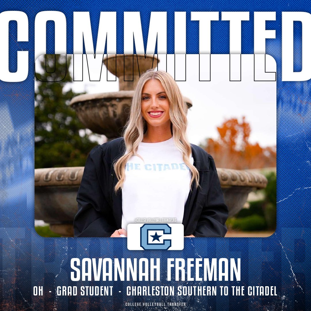 𝗧𝗿𝗮𝗻𝘀𝗳𝗲𝗿

✏️: Savannah Freeman
🏐: OH
🎓: Grad Student
⬅️: Charleston Southern
➡️: <a href="/CitadelVB/">The Citadel Volleyball</a> 
❌: <a href="/savannahf118/">savannah freeman</a> 

#CollegeVBTransfers | #NCAAWVB