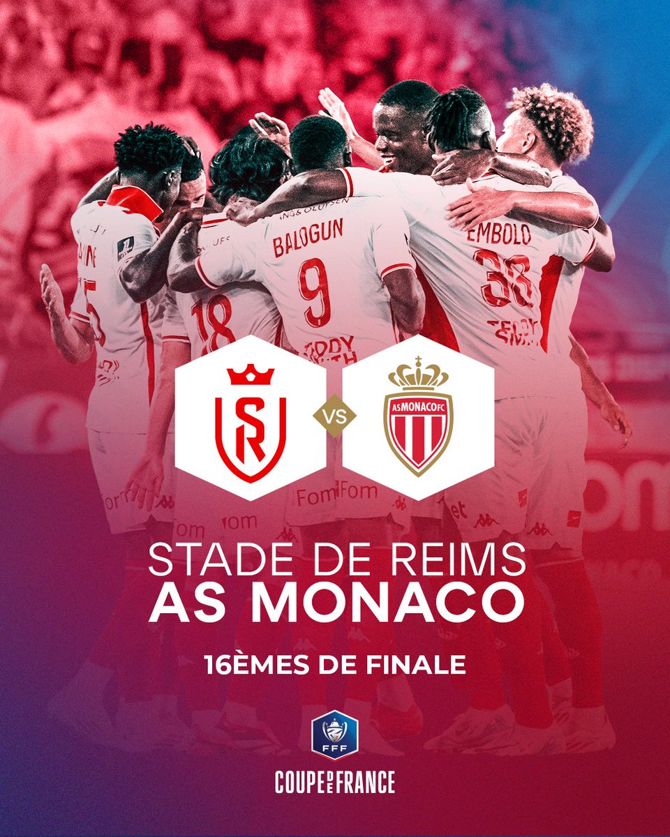 Les Monégasques se déplaceront à Reims en 16es de finale de <a href="/coupedefrance/">Хамидов Мехродж</a> ⚔️🏆

La rencontre aura lieu mercredi 15 janvier 🗓️