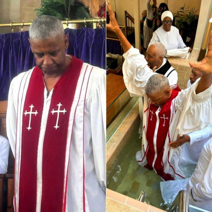 gentlebjgiant's tweet photo. Denzel Washington gets baptized and becomes a licensed minister in training. 🙏 https://t.co/YgbnfnGVzC