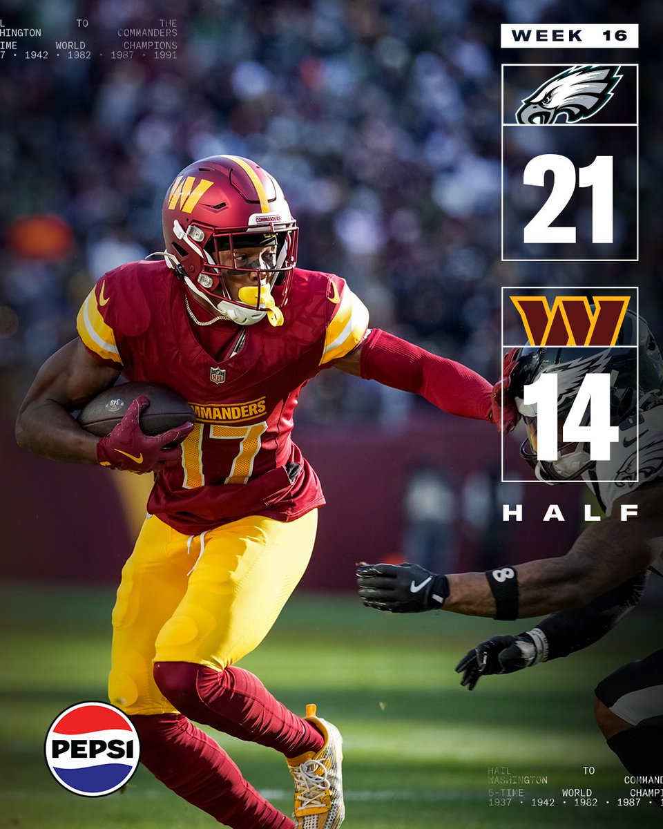 Commanders's tweet image. Intermission

@pepsi | #PHIvsWAS