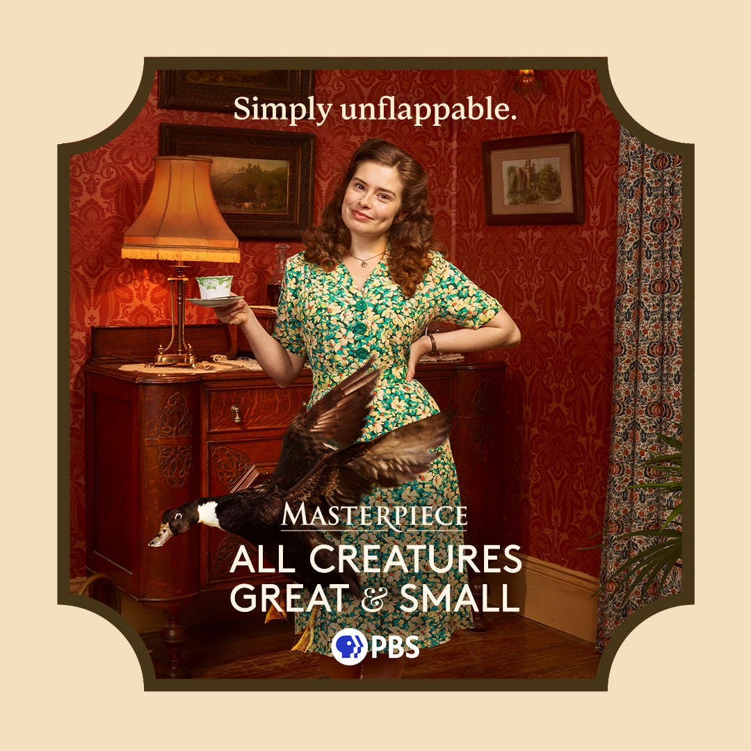 masterpiecepbs's tweet image. Time to ruffle some feathers! 🦆 The new season of #AllCreaturesPBS begins January 12 at 9/8c on MASTERPIECE @PBS!