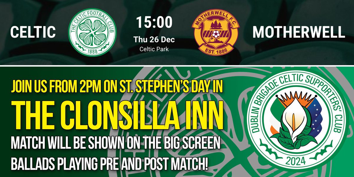 DubBrigadeCSC's tweet photo. Come on down to the Clonsilla Inn on Stephen's day. Let's keep the momentum going 🇮🇪 https://t.co/o1M3mRL51q