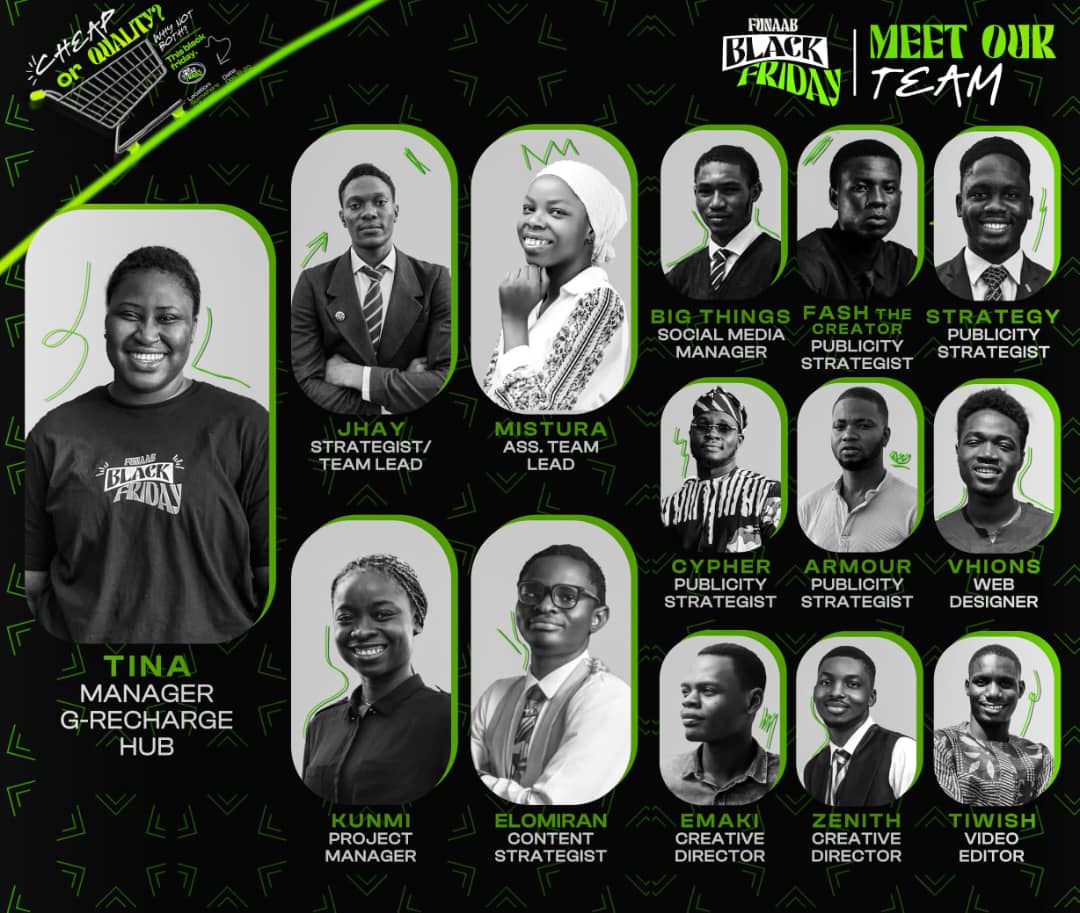 g_recharge's tweet photo. Meet the Dreamers!
Behind the scenes of FUNAAB Black Friday is a powerhouse team bringing ideas to life and making the magic happen. Get to know the faces that drove this epic event to success!!!
#FUNAABBlackFriday
#Savebig
#Shopbig
#Catchfun https://t.co/ku5DLQMyx6