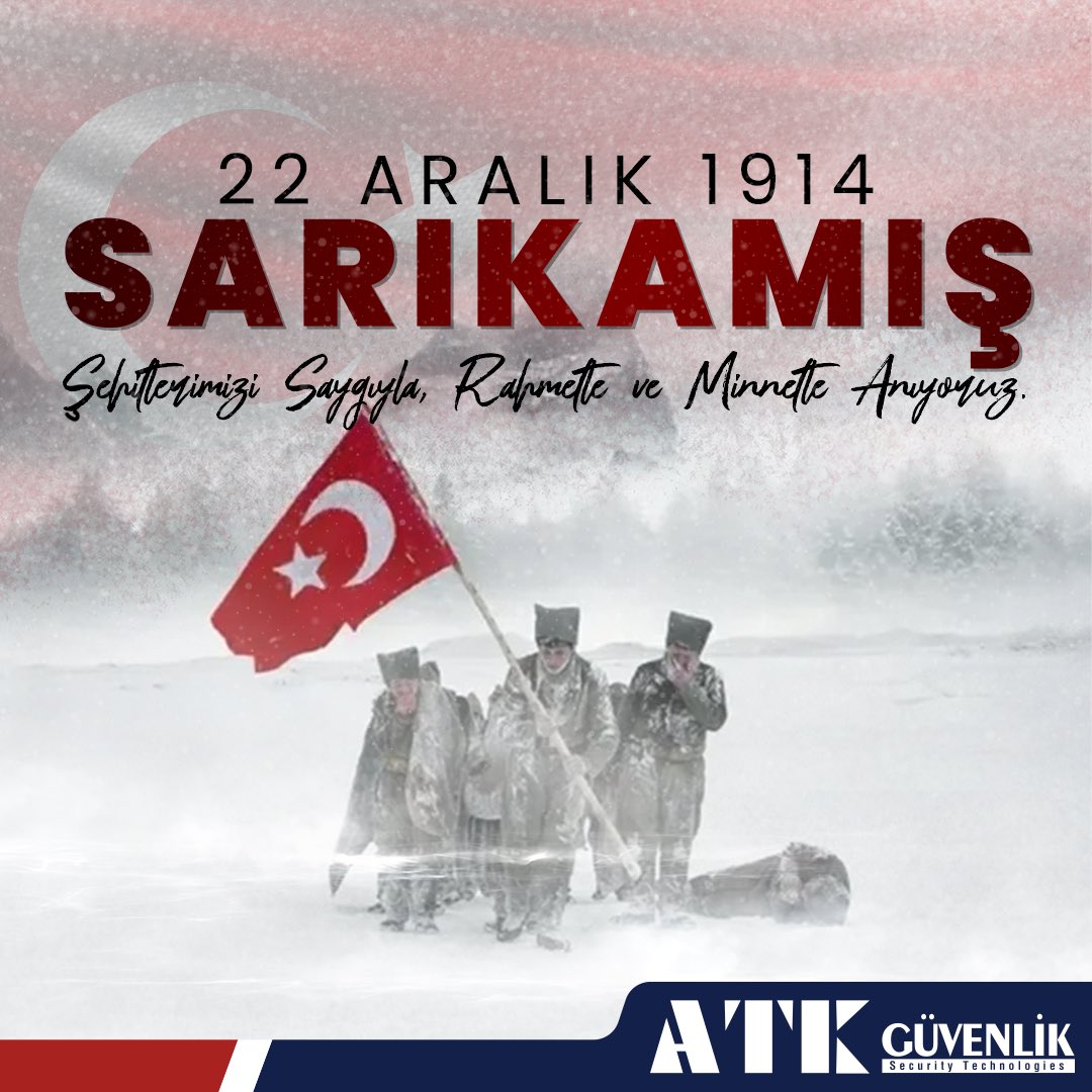 22 Aralık 1914’ta başlayan #Sarıkamış Harekâtı, inanmış ve adanmış bir neslin neler yapabileceğini göstermiştir.

Harekâtın yıl dönümünde, cümle şehitlerimizi rahmet ve minnetle anıyoruz.🇹🇷