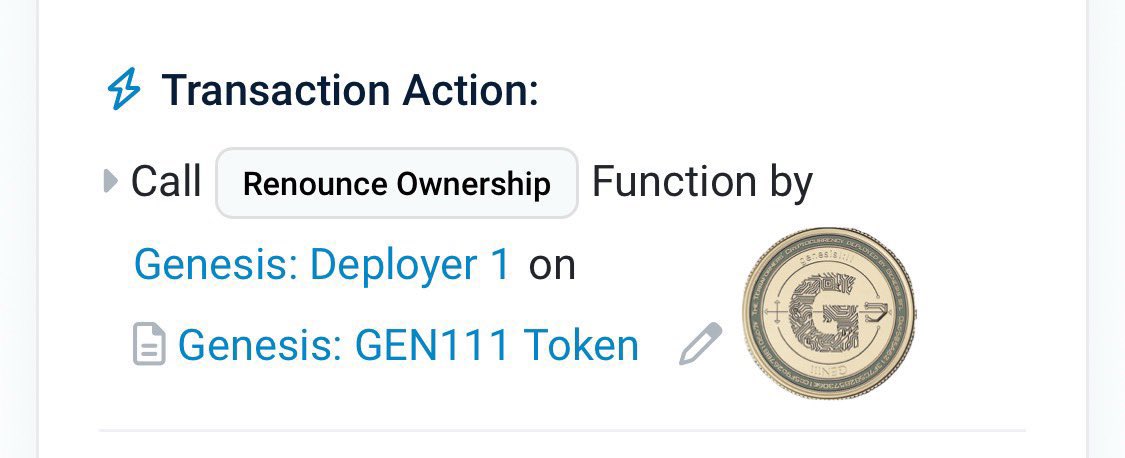 gen111_token's tweet photo. GEN111 Token Contract Ownership Reannounced! 🚀

A big day for the community! We have completed the development and testing of the GEN111 token contract, including functionality for Genoplant transactions. From now on, we cannot (and will not) make any changes to the contract.

Soon, DEX tools will recognize this update, and the 🚩 next to our token’s security check will finally disappear!

Make sure to refresh your charts in next days!