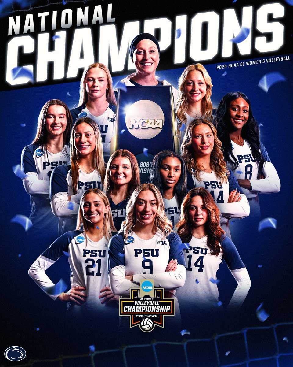NCAA Women's Volleyball (@ncaavolleyball) on Twitter photo FOR THE FIRST TIME IN 10 YEARS, THE PENN STATE NITTANY LIONS ARE NATIONAL CHAMPIONS đŠ
(1) <a href="/PennStateVBALL/">Penn State Womenâs Volleyball</a> defeats (1) Louisville in four sets to bring home their eighth title!
#NCAAWVB FOR THE FIRST TIME IN 10 YEARS, THE PENN STATE NITTANY LIONS ARE NATIONAL CHAMPIONS đŠ
(1) <a href="/PennStateVBALL/">Penn State Womenâs Volleyball</a> defeats (1) Louisville in four sets to bring home their eighth title!
#NCAAWVB