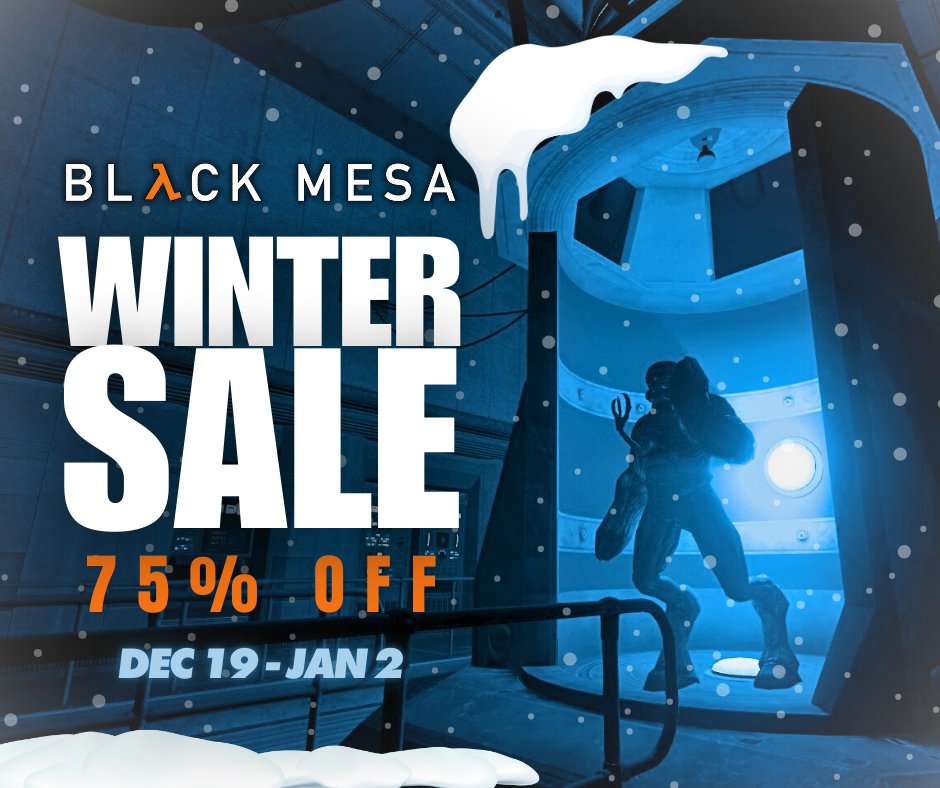 It's the season of giving! Black Mesa makes the perfect gift for your gamer friends/family.

NOW 75% OFF, UNTIL JAN 2!

Grab a copy of Black Mesa here: s.mtrbio.com/mghpzycdob