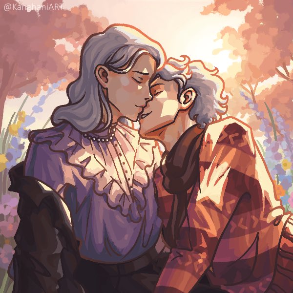 I love this idea! 

Here’s Galandria and Hugo from my cozy fantasy book 🥹💕 oh how I adore my crazy &amp; helpless but tender old couple