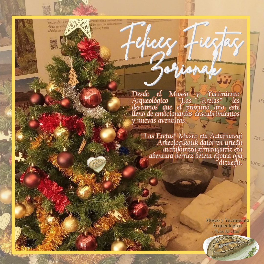 El museo y yacimiento arqueológico de las Eretas os desea felices fiestas.