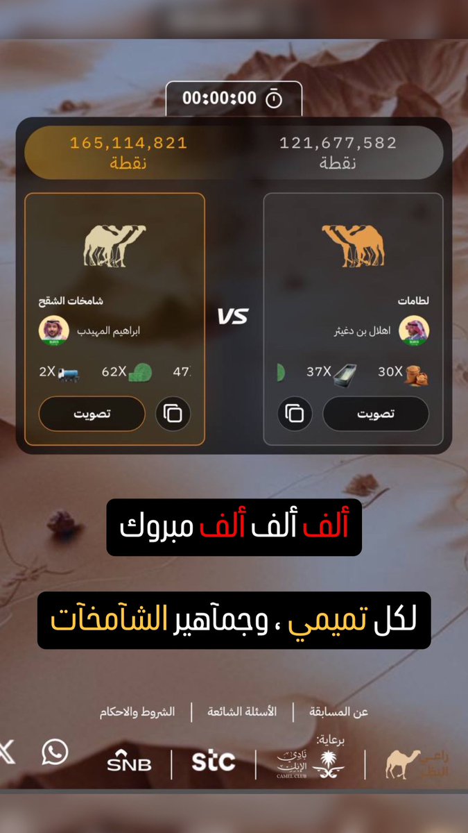 ألف ألف ألف مبروك لكل تميمي .. 🎉
وجماهير الشآمخآت .. ⚡️