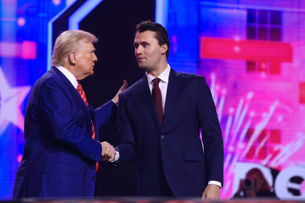 charliekirk11's tweet photo. An honor to have the 45th AND 47th President of the United States at our biggest America Fest to date. 

America’s Golden Age is here. https://t.co/lJAkMfFq2k