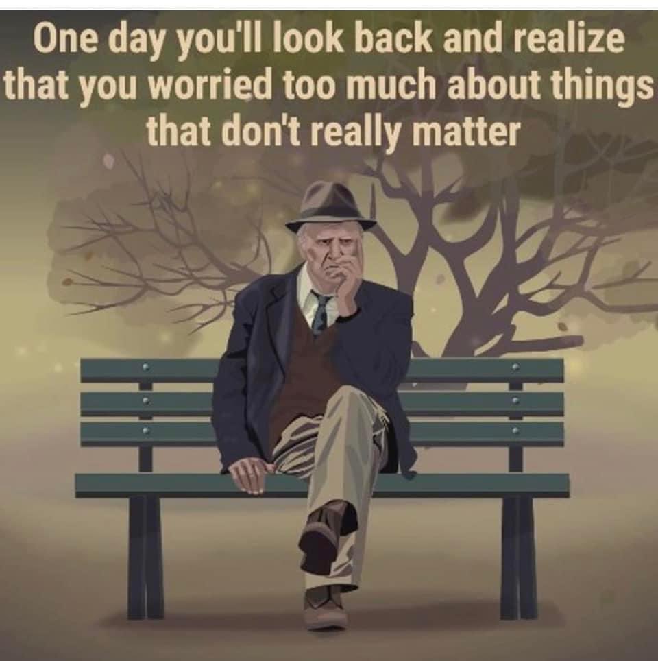 One day you'll look back and realize that you worried too much about things that don't really matter. #ThinkBIGSundayWithMarsha ~Russ #Life