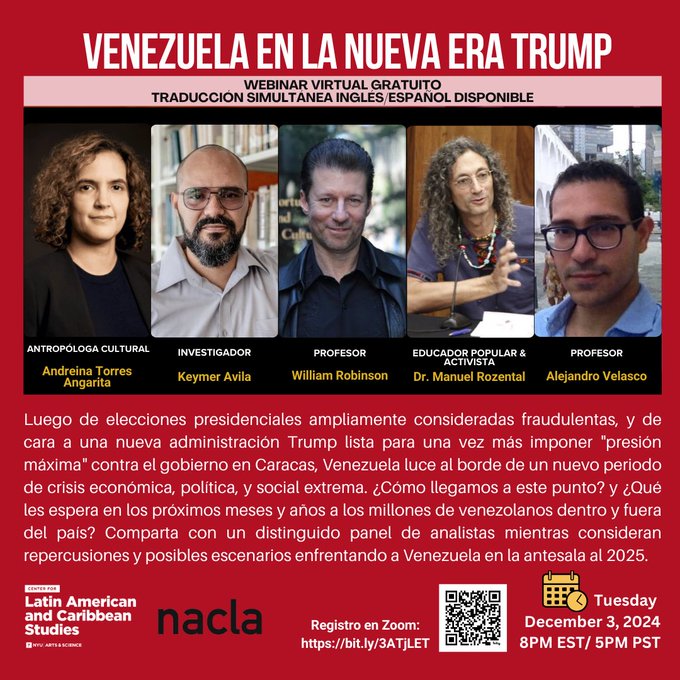 Monitor del Uso de la Fuerza Letal en Venezuela (@muflven) on Twitter photo A comienzos de mes nuestro Director, <a href="/Keymer_Avila/">Keymer Ávila</a>, formó parte de un interesante panel organizado por <a href="/NACLA/">NACLA Report</a> y <a href="/CLACS_NYU/">CLACS at NYU</a> <a href="/nyuniversity/">New York University</a>, sobre cómo llegamos al estado actual y reflexiones sobre qué hacer: "Venezuela en la Nueva Era Trump".
En este link: nyu.zoom.us/rec/play/i_6hq… A comienzos de mes nuestro Director, <a href="/Keymer_Avila/">Keymer Ávila</a>, formó parte de un interesante panel organizado por <a href="/NACLA/">NACLA Report</a> y <a href="/CLACS_NYU/">CLACS at NYU</a> <a href="/nyuniversity/">New York University</a>, sobre cómo llegamos al estado actual y reflexiones sobre qué hacer: "Venezuela en la Nueva Era Trump".
En este link: nyu.zoom.us/rec/play/i_6hq…