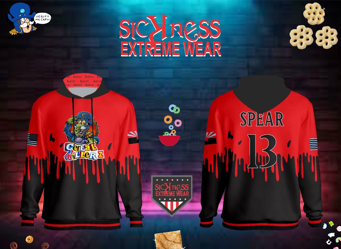 SicknessExtreme's tweet photo. CEREAL KILLERZ on the loose on the diamond! #customjerseys #customhoodies #veteranownedsmallbusiness https://t.co/vDQmcFN2L6