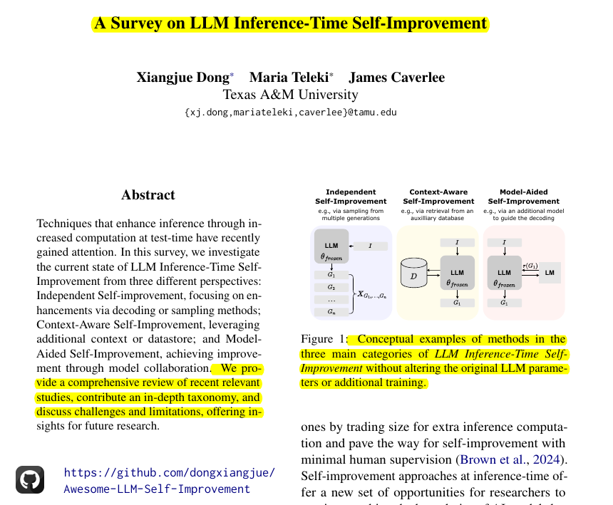 This survey analyzes recent advances in improving LLM performance ...