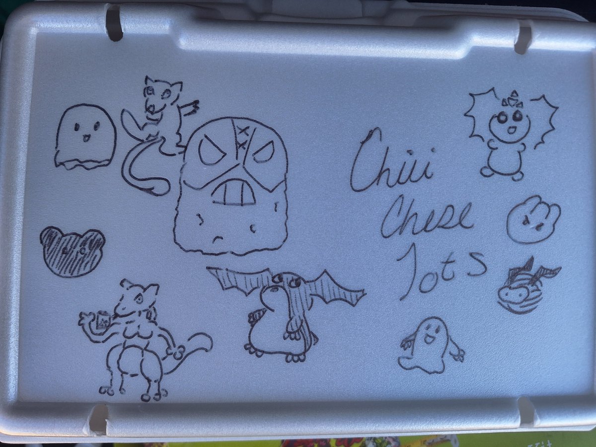 I tend to doodle more on to-go boxes than in my actual sketch books or tablet...