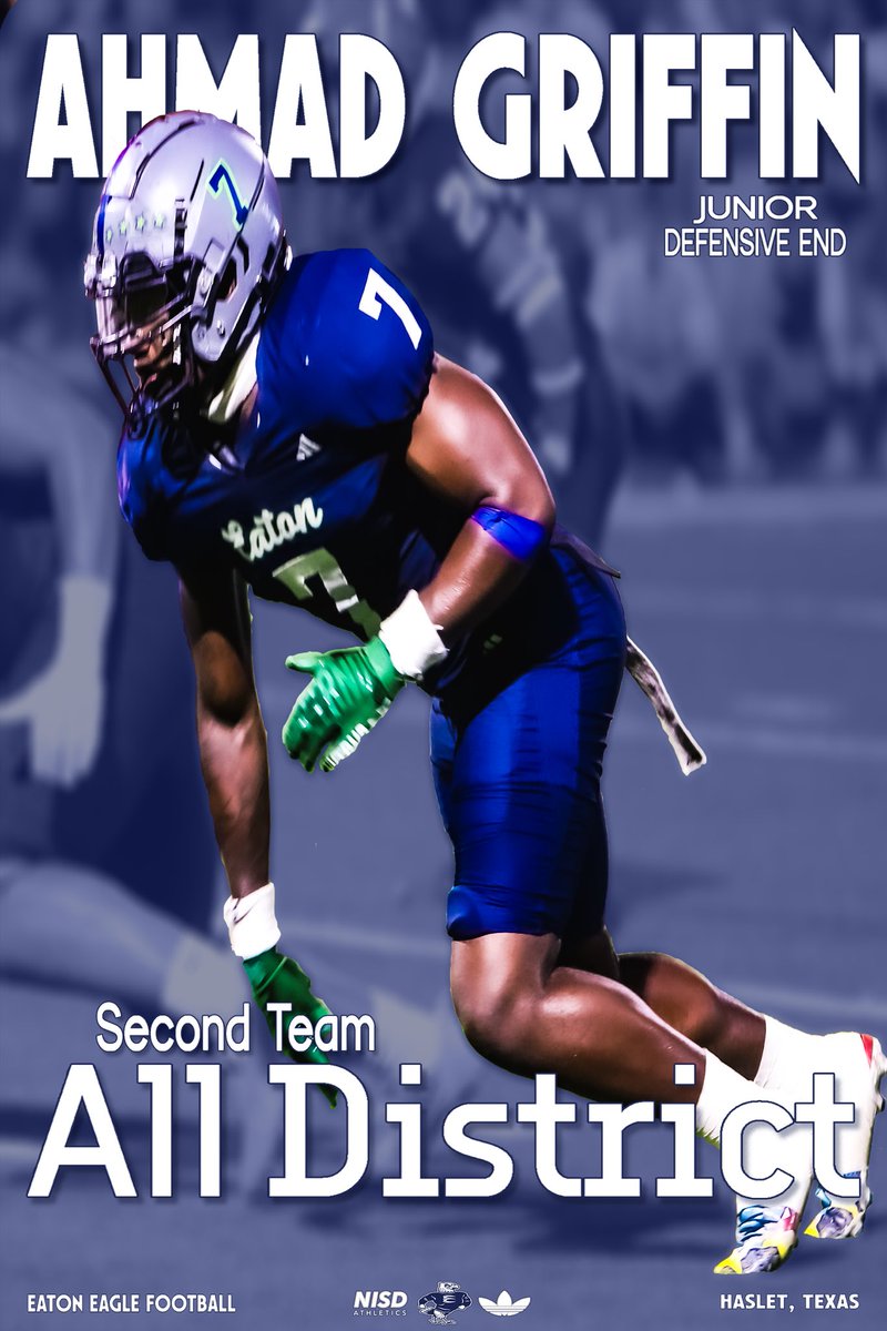 Congratulations to Ahmad Griffin for earning 4-6a 2nd Team All District honors.

#EATon | #GOBIRDS🦅