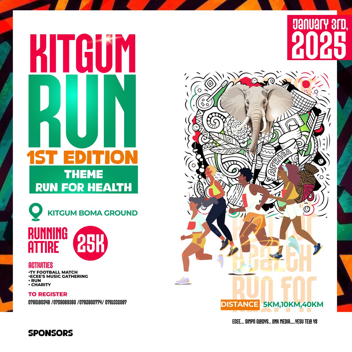 Odongkara101's tweet photo. Don't miss the Kitgum Run 1st Edition on 3rd Jan, 2025! Enjoy exciting football, and live music.
Grab your kit for just 25K and be part of this incredible fitness celebration while supporting a great cause.
Register today 0780180838 | 0758088380
#KitgumRun
#Run4Health https://t.co/GvwHycVJe9