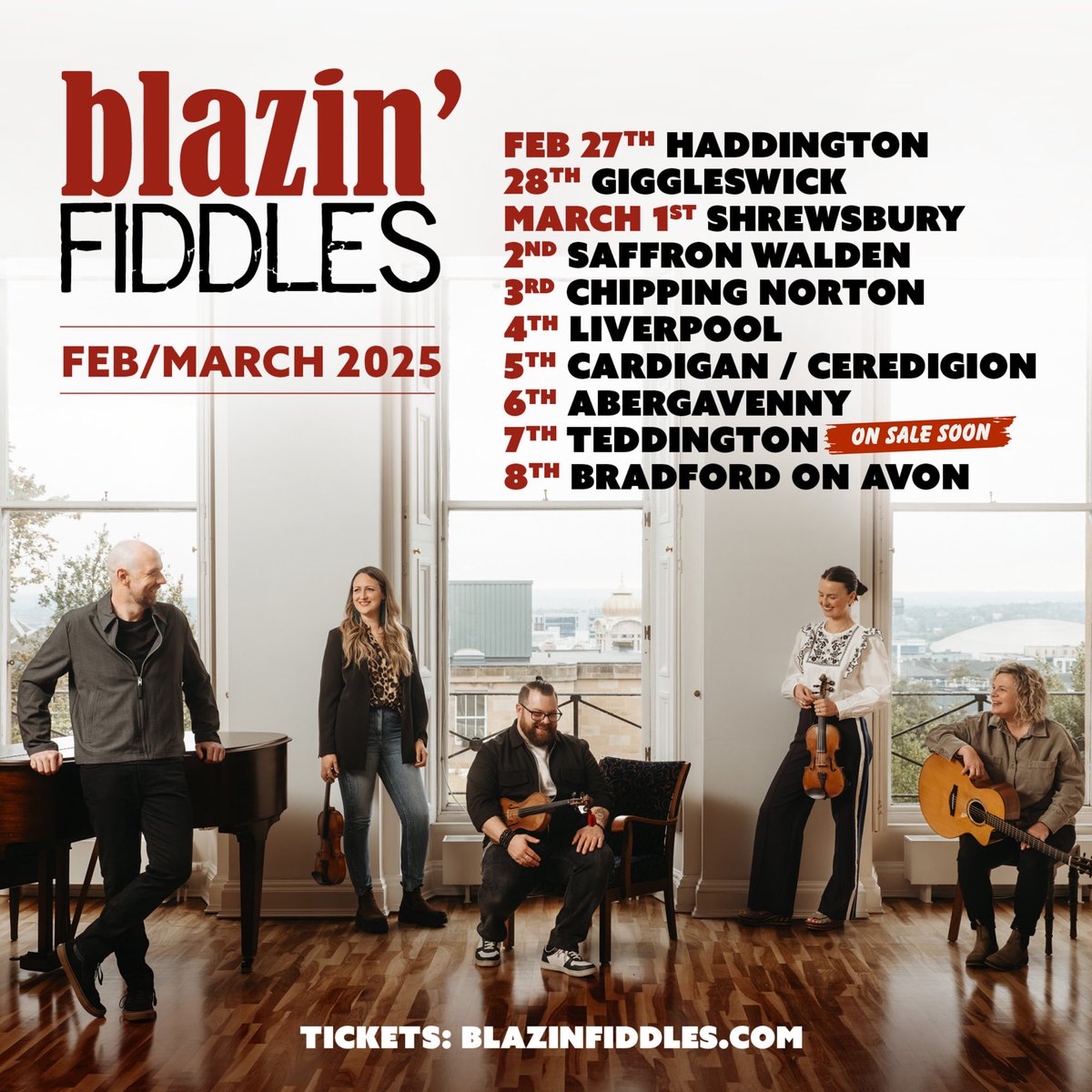 Let's do this 🔥

All set for the week ahead?!  Short of a present or 4?  No stress!  Tonight, we launch our upcoming tour &amp; we'd love to see you!

Join us this Feb/March for ten dates full of new tunes in some of the UK's most special venues.

Tix - blazinfiddles.com

BF🔥