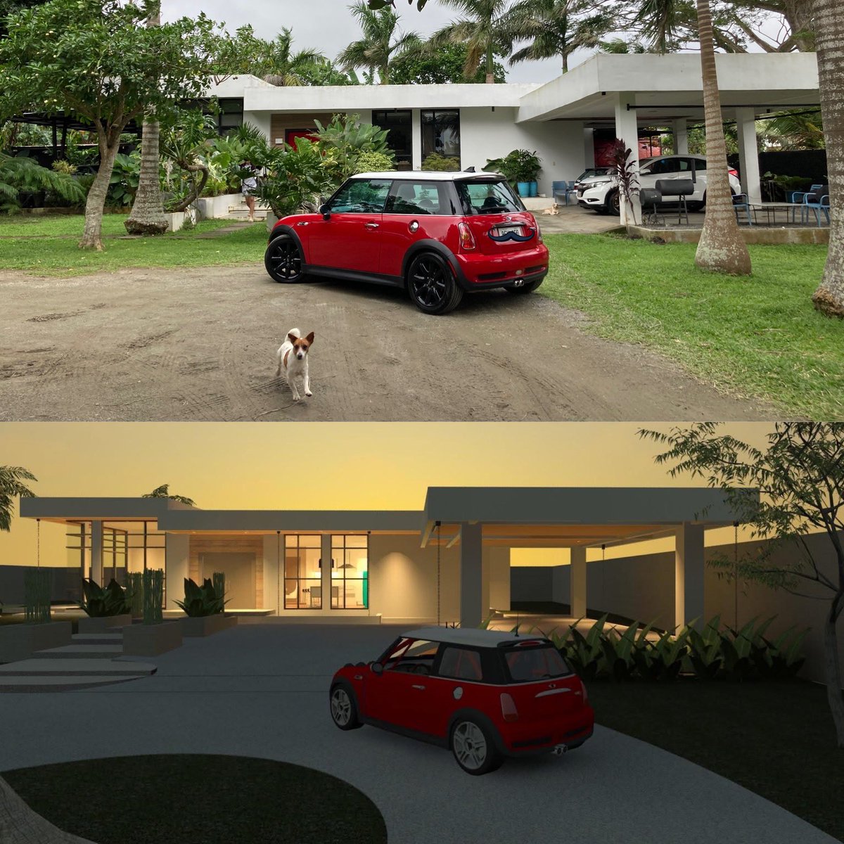 RobertMacasaet's tweet photo. The perspective below was made 2013 for our home.  Then recently the same red car came along…. I wasn’t even looking for one but it just fell on my lap actually.  God is so amazing,  he gave me my dream car.  (Yes this is my dream car) https://t.co/ujRoTmb4LT