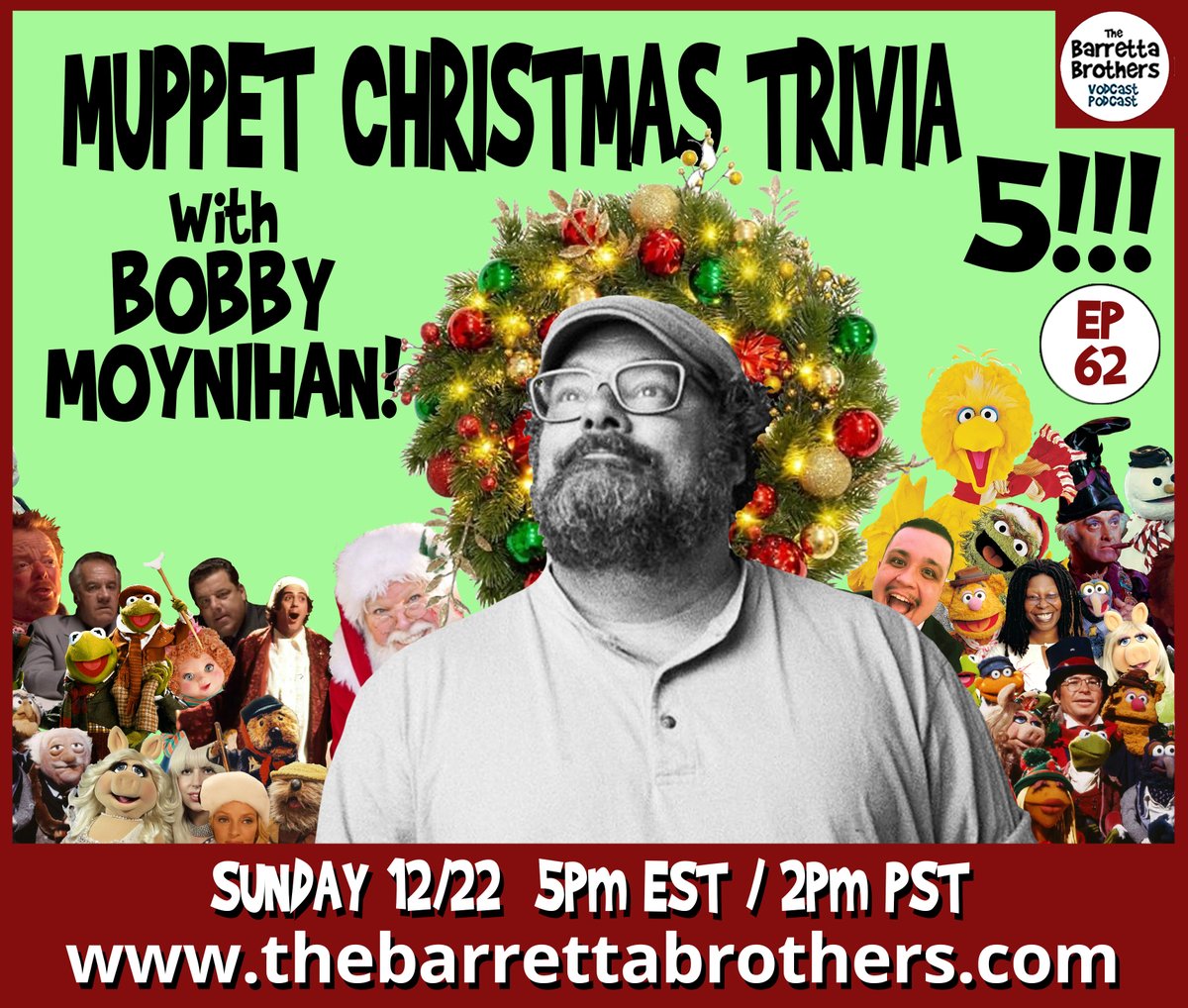 TONIGHT!!! 5pm EST/2pm PST!!! Muppet Christmas Trivia!!! How well do you know The Muppets?! youtube.com/watch?v=3o1rQM… go to thebarrettabrothers.com for the link. <a href="/billbarretta/">Bill Barretta</a> <a href="/bibbymoynihan/">Bobby Moynihan</a>