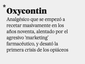 El fentanilo es un hijo del Oxycontín que lo producía sin control ninguno la industria farmacéutica de EEUU y ya en 2017 tenía cien mil muertos por sobredosis (Purdue Pharma) Ver El Crimen del Siglo HBO, Medicina Letal Netflix o Dopesik en Star