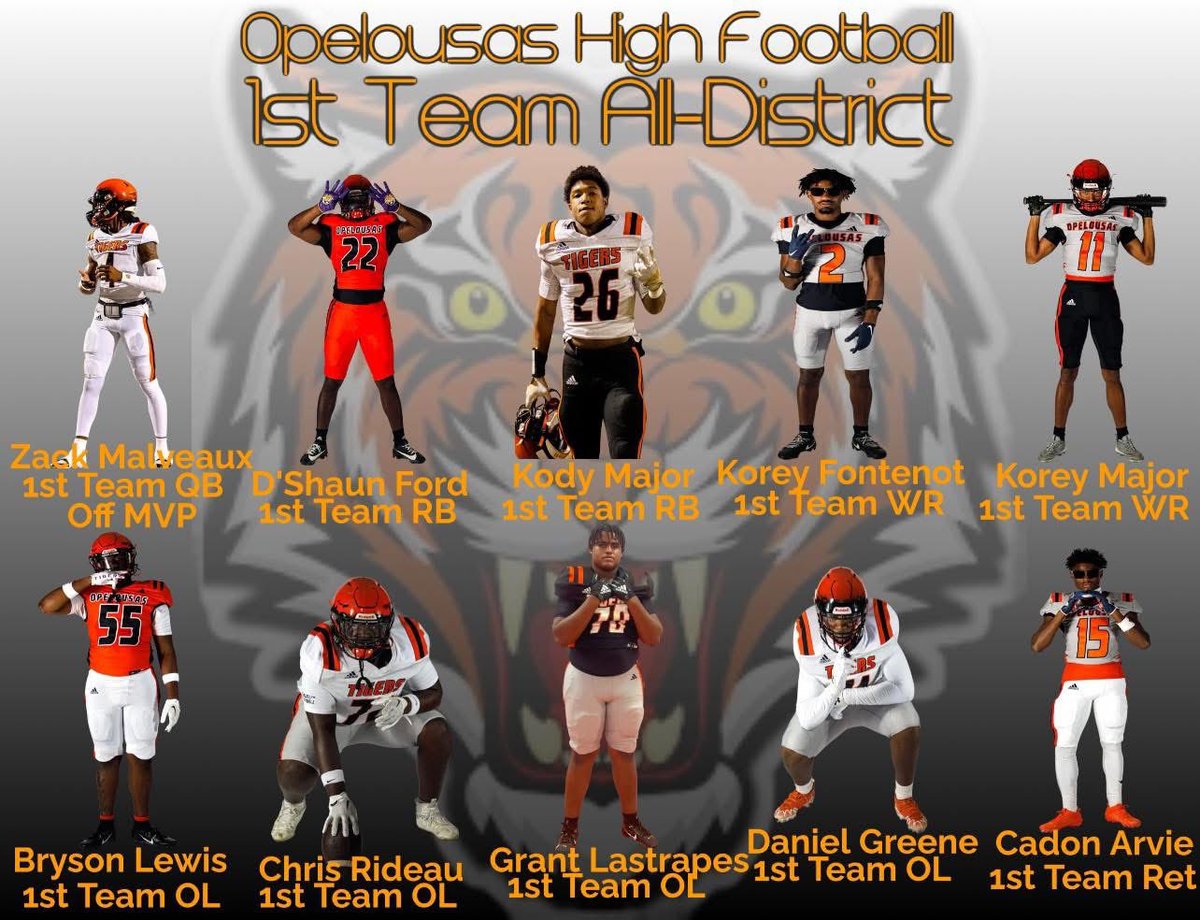 Blessed to be 1st team all-state, 1st team all district, All-state academic team <a href="/CoachO72/">CoachO</a> <a href="/Coach__Bush/">Jimmy Bush</a> @CoachJoshOHS <a href="/OHS_TigersFB/">Opelousas High Athletics</a> <a href="/Jzack99/">Jimmy Zachery</a> <a href="/RecruitLouisian/">Recruit Louisiana™️</a> <a href="/PrepRedzoneLA/">Prep Redzone Louisiana</a> <a href="/LAFootballMagTV/">Louisiana Football Magazine</a>