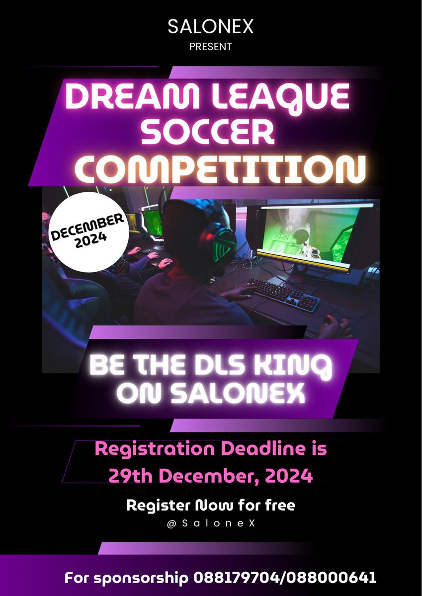 OfficialSaloneX's tweet photo. Hey #SaloneX,
We are bringing U the Ultimate Dream League Soccer Competition. 

• 20 Teams.
 • 4 Groups. 
• Top 2 Qualify
• One Winner 👑 

Dm us or  @Jeen_Yous &amp; @saffajnr to register your team.

Come be the crown king/Queen of #SaloneX Dream League Soccer! 😮‍💨
#SaloneXParty https://t.co/epD2IGEhr8
