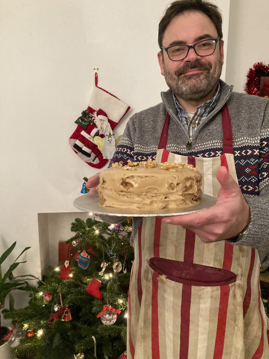 Kate_Bod's tweet image. Mary Berry watch out! @_timreedy is baking. #CoffeeAndWalnutCake