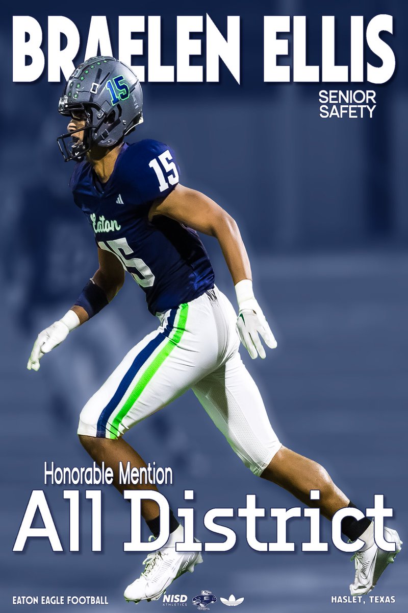 Congratulations to Braelen Ellis for earning 4-6a Honorable Mention All District honors.

#EATon | #GOBIRDS🦅