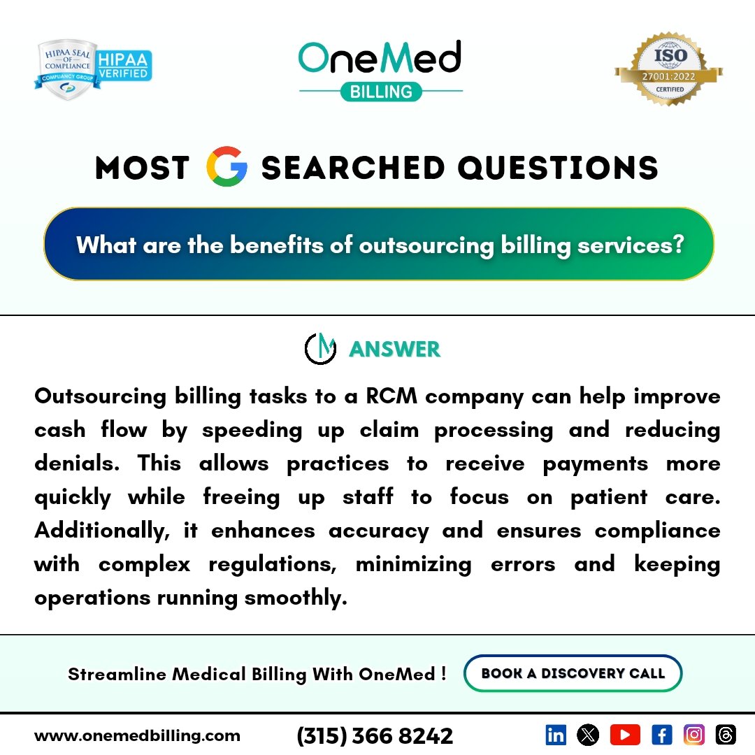 OneMedBilling's tweet photo. Increase cash flow and improve accuracy with outsourced billing services! Streamline your practice with OneMed Billing.

✅ Book a discovery call now !

Phone: +1 315 366 8242
Email: sales@onemedbilling.org
Website: https://t.co/kqWxUTsMka
.
.
.
#MedicalBilling #onemed #RCM https://t.co/E3MOPmcr8o