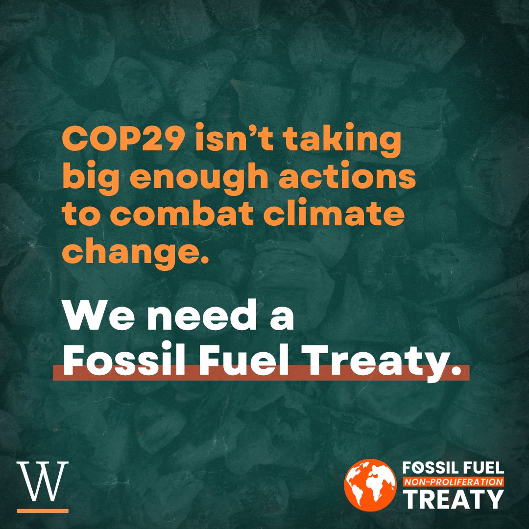 Wallace Global Fund (@wallaceglobal) on Twitter photo The #climate crisis demands far greater action than what emerged from #COP29. <a href="/fossiltreaty/">Fossil Fuel Non-Proliferation Treaty Initiative</a> brought together 125 climate champions to launch an open letter urging a plan to #EndFossilFuels. We need action. We need a Fossil Fuel Treaty.
Get the latest: fossilfueltreaty.org/cop29-final The #climate crisis demands far greater action than what emerged from #COP29. <a href="/fossiltreaty/">Fossil Fuel Non-Proliferation Treaty Initiative</a> brought together 125 climate champions to launch an open letter urging a plan to #EndFossilFuels. We need action. We need a Fossil Fuel Treaty.
Get the latest: fossilfueltreaty.org/cop29-final