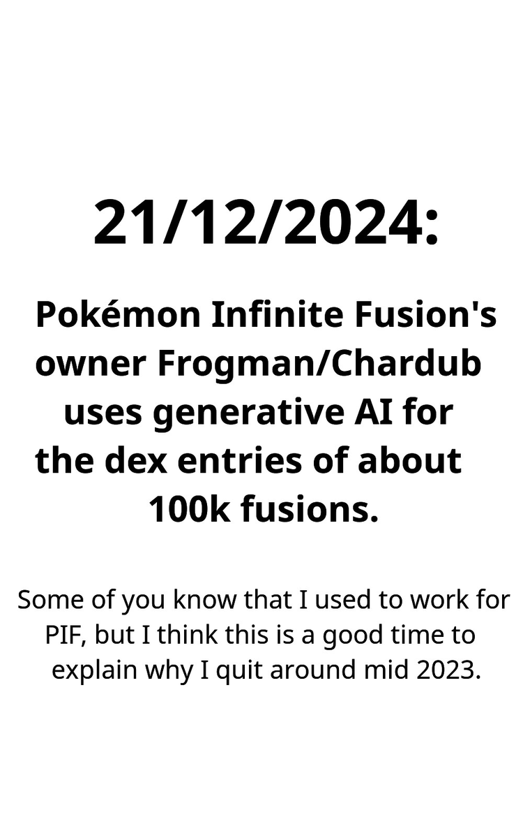 pararezza's tweet photo. I'm reposting these posts made by my friend husk (who no longer uses twitter) for posterity's sake: Though I have been a personal active user with pokemon infinite fusion, so I can still answer any questions. Please spread this as much as you can. #infinitefusion #pokemon https://t.co/ApolCwosRK