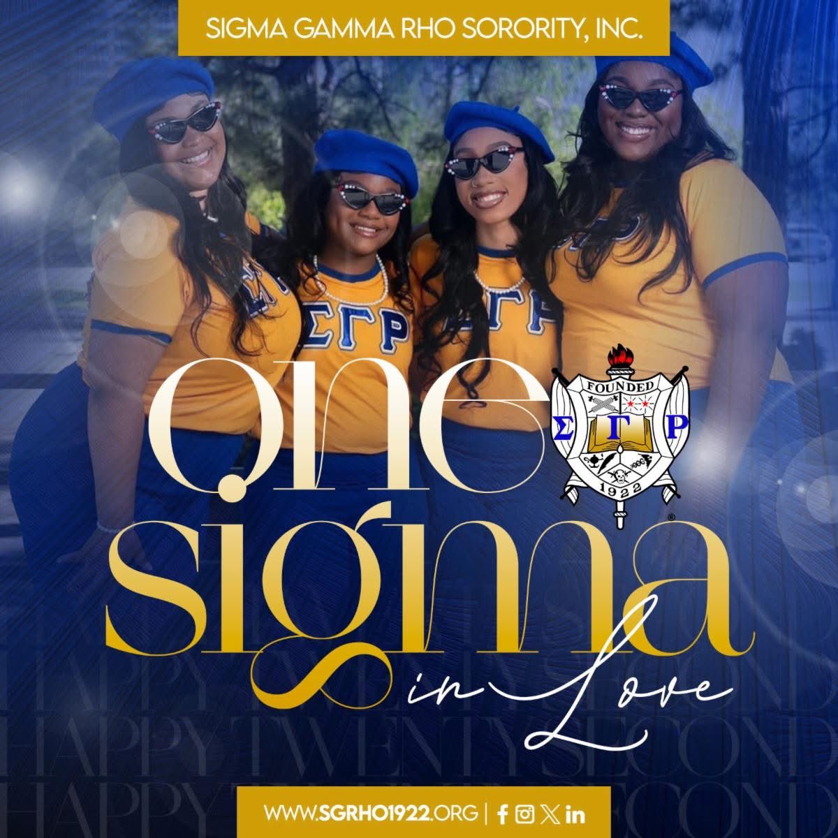 Happy 22nd ! We are #OneSigma in Love! Tis the season to show love. How do you plan to demonstrate your love for others this holiday season? Drop your responses in the comments below.

#SigmaGammaRho #GreaterWomenGreaterWorld #OneSigma #TisTheSeason #HolidaySeason