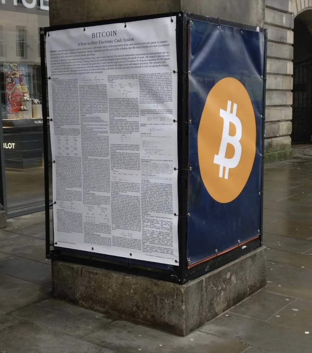 BitcoinNews's tweet photo. 🏴󠁧󠁢󠁳󠁣󠁴󠁿Bitcoin’s White Paper Pops up on Scotland’s Streets. https://t.co/YG86RX6reP