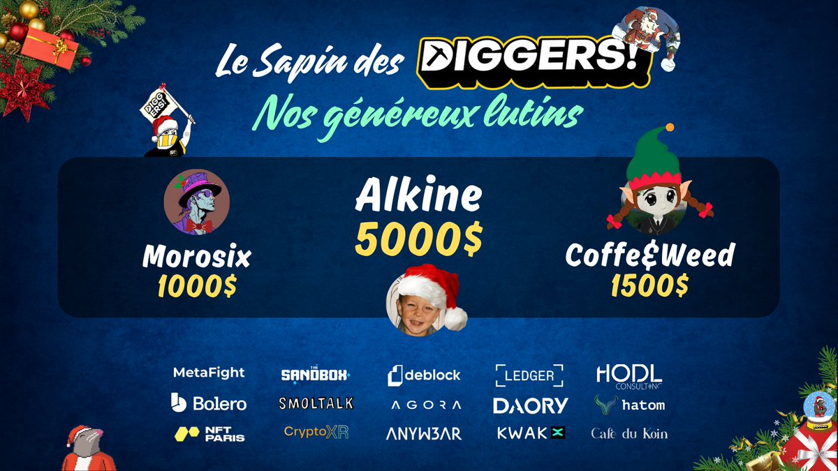 TheDiggersDAO's tweet image. [CALENDRIER DIGGERS 2024] Jour 22 ⛏️🎄

Alors que le réveillon approche, nous avons décidé de revenir sur nos plus généreux lutins de cette année : Certes vous avez été extrêmement nombreux à participer, mais ici, c'est particulièrement costaud.

Merci encore à eux pour avoir…