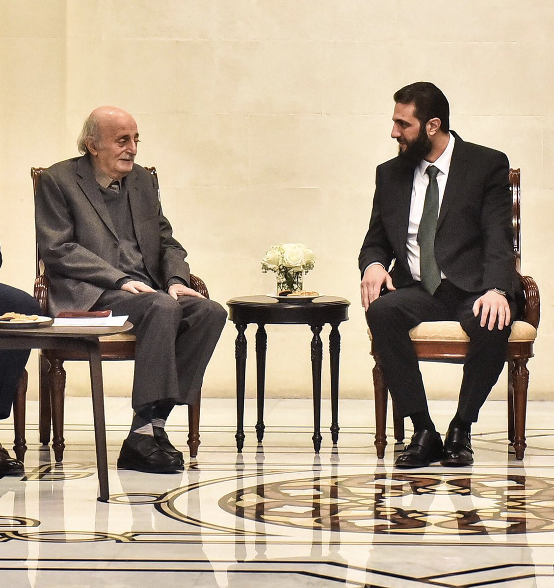 Everyone is focusing on his tie, but the man is wearing monk straps!

Jolani is achieving levels of sartorial transformation never before seen.