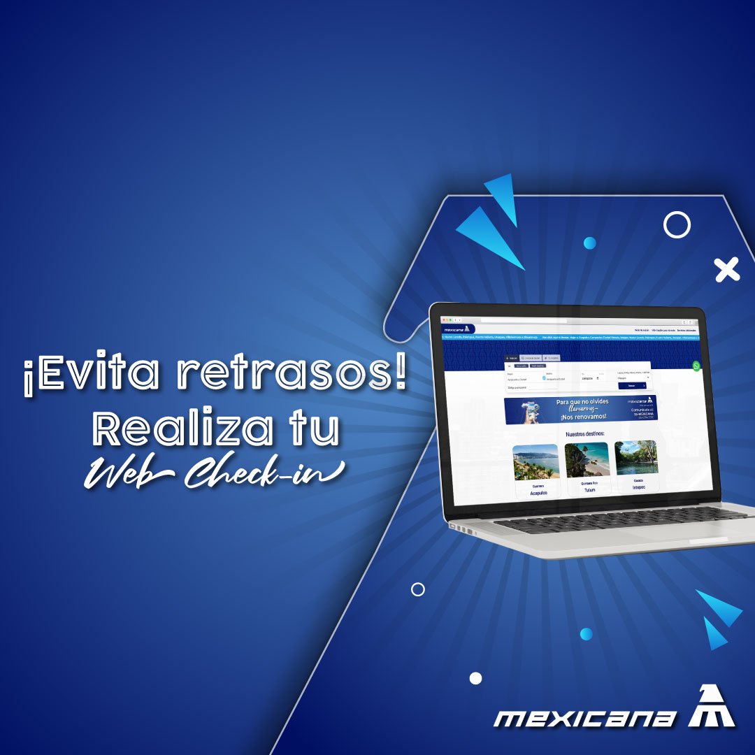 MexicanaVuela_'s tweet photo. ¡Hazlo fácil y rápido! 🌟 Realiza el web check-in antes de tu vuelo y evita retrasos en el aeropuerto. 🛫💙

#webcheckin #mexicana #viaje #aviación https://t.co/gtXgkPLnKn