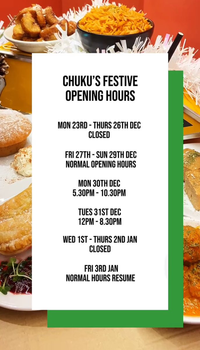 Our festive #chopchatchill schedule 🎄🇳🇬