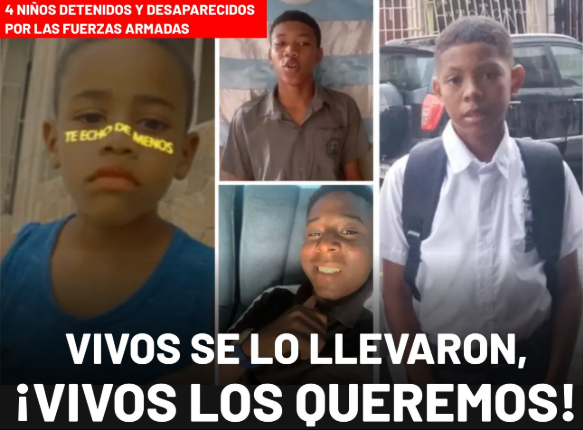 ZorayaMejia's tweet photo. Queremos que aparezcan los niños, #Los4DeGuayaquilEcuador que regresen sanos y a salvo con sus padres. Ninguna familia debería pasar por esto en el país, ¿acaso esperan que lo normalicemos?
Respuestas @DanielNoboaOk @EjercitoECU @MinInteriorEc🙏
#DesapariciónForzada #NosFaltan4 https://t.co/GG5onesOxK