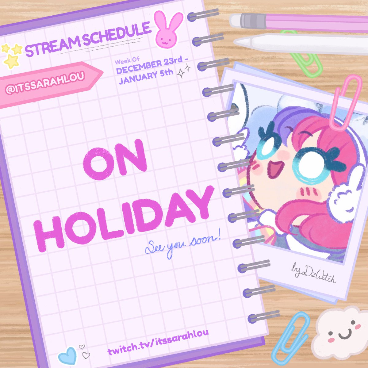 I'm on HOLIDAY! (like, actual holiday and not hiatus family crisis yay!)

See you in 2025! 👋 

#streamschedule