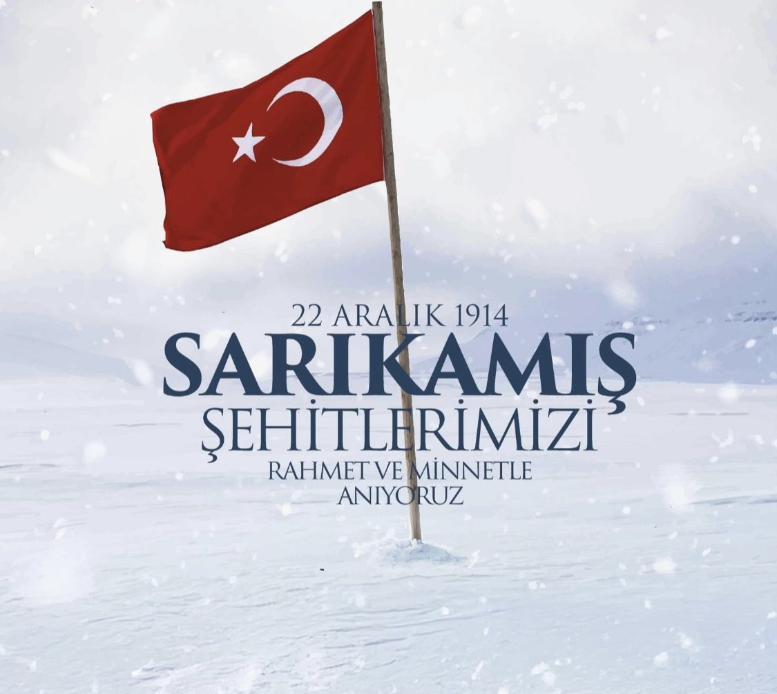 🇹🇷22 Aralık 1914
Sarıkamış
Tarihin En Soğuk Günü
Rabb'im bu vatan için can veren 
bütün  şehitlerimizin mekanlarını cennet eylesin inşallah 🇹🇷