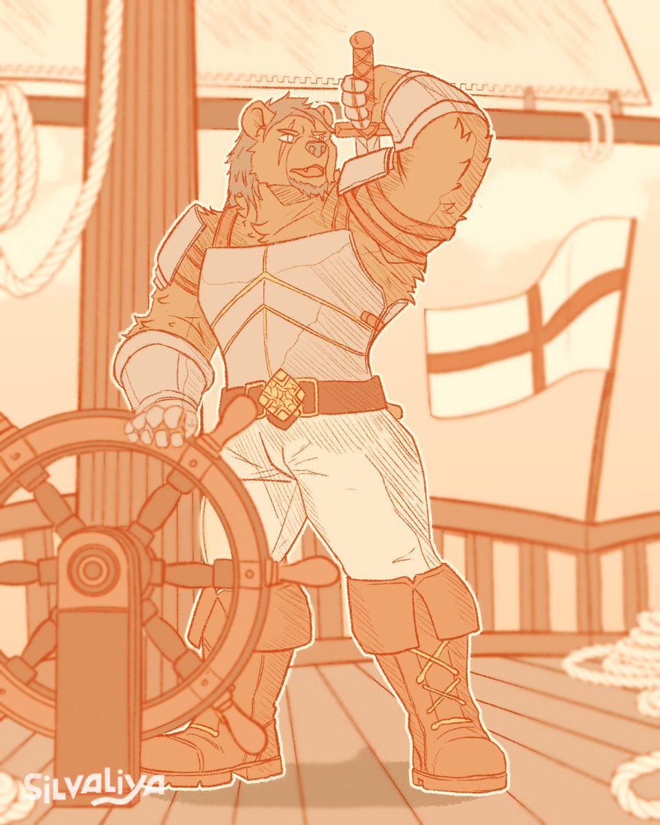 Sketch for Tannhauser

"Pé Zena e pé San Zorzo!" 🛡️⚓ "For Genoa! For San Giorgio!"  Off Lepanto, at 12:05 pm on 7 October 1571, the battle cry rises from the Galley of the Genoese fleet, the 'Sirena', led by Captain Ottaviano Torre 'Il Nero'. (Octavian the Black)

#furry #bear