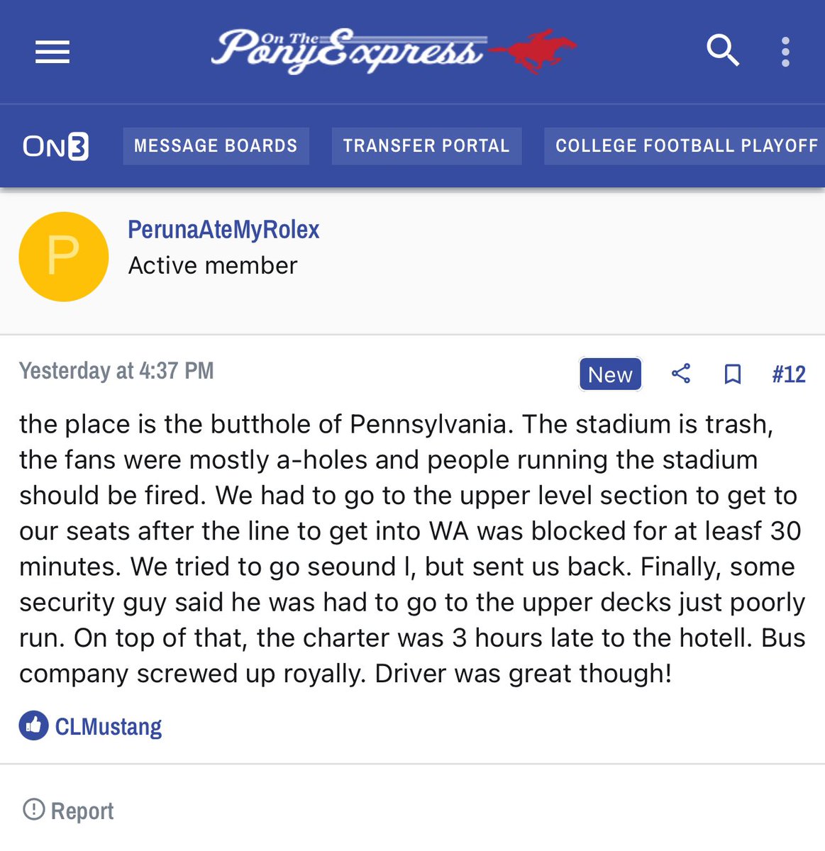 BoardGeniuses's tweet image. #SMU fans did not enjoy their trip to #PennState.