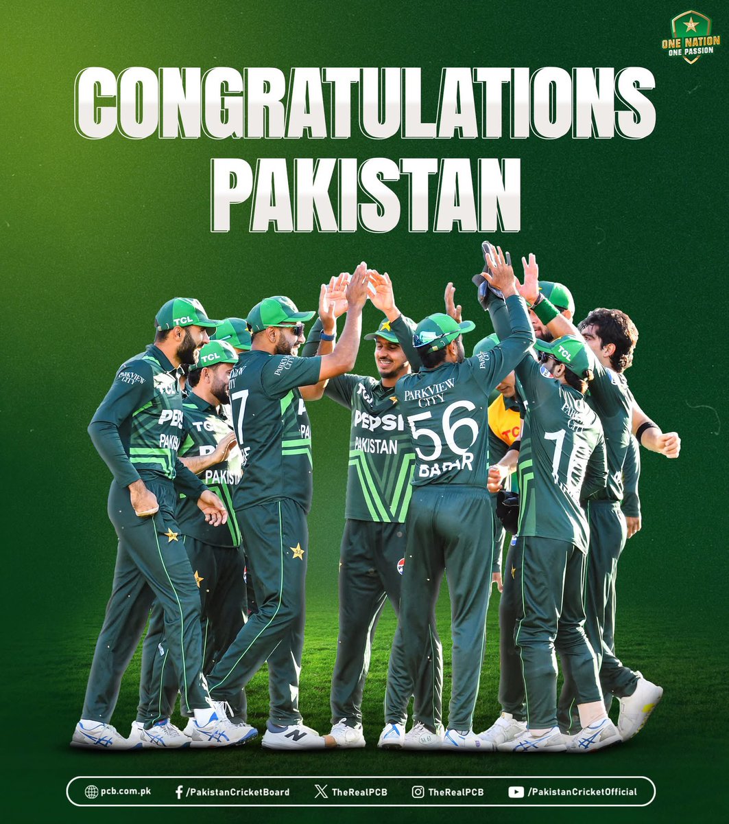 CLEAN SWEEP! Congratulations to the Pakistan cricket team on an outstanding performance, winning the ODI series 3-0 against South Africa!