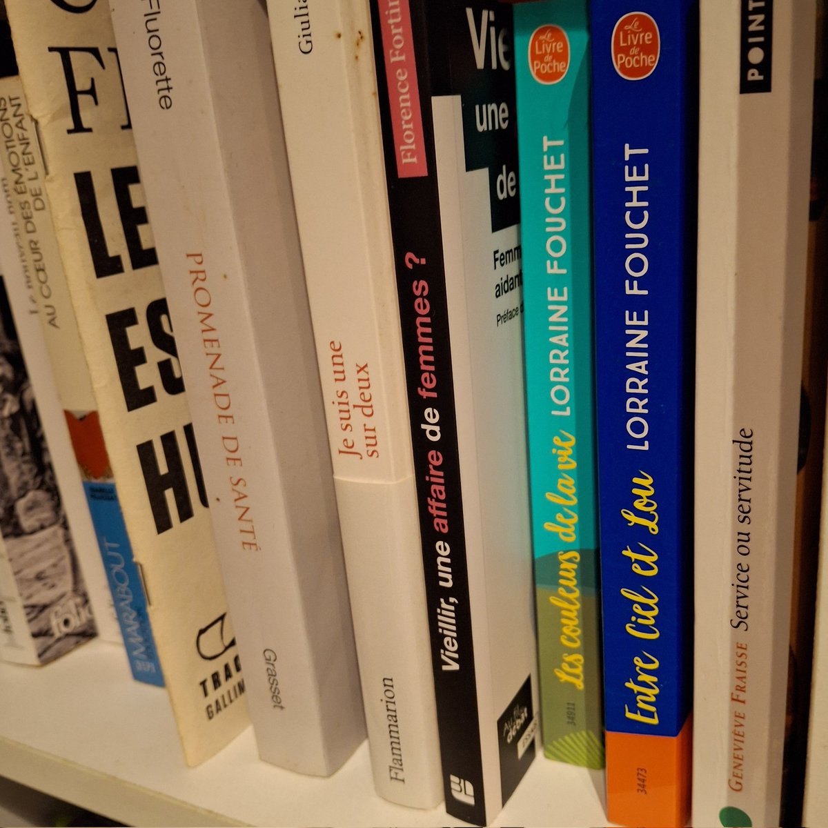 Occupation des vacances : classer mes bouquins. Je me retrouve pile entre <a href="/Giulia_Fois_/">Giulia Foïs</a> et <a href="/LorraineFouchet/">Lorraine Fouchet</a>... Je peux dormir tranquille, je suis bien entourée 🥰
