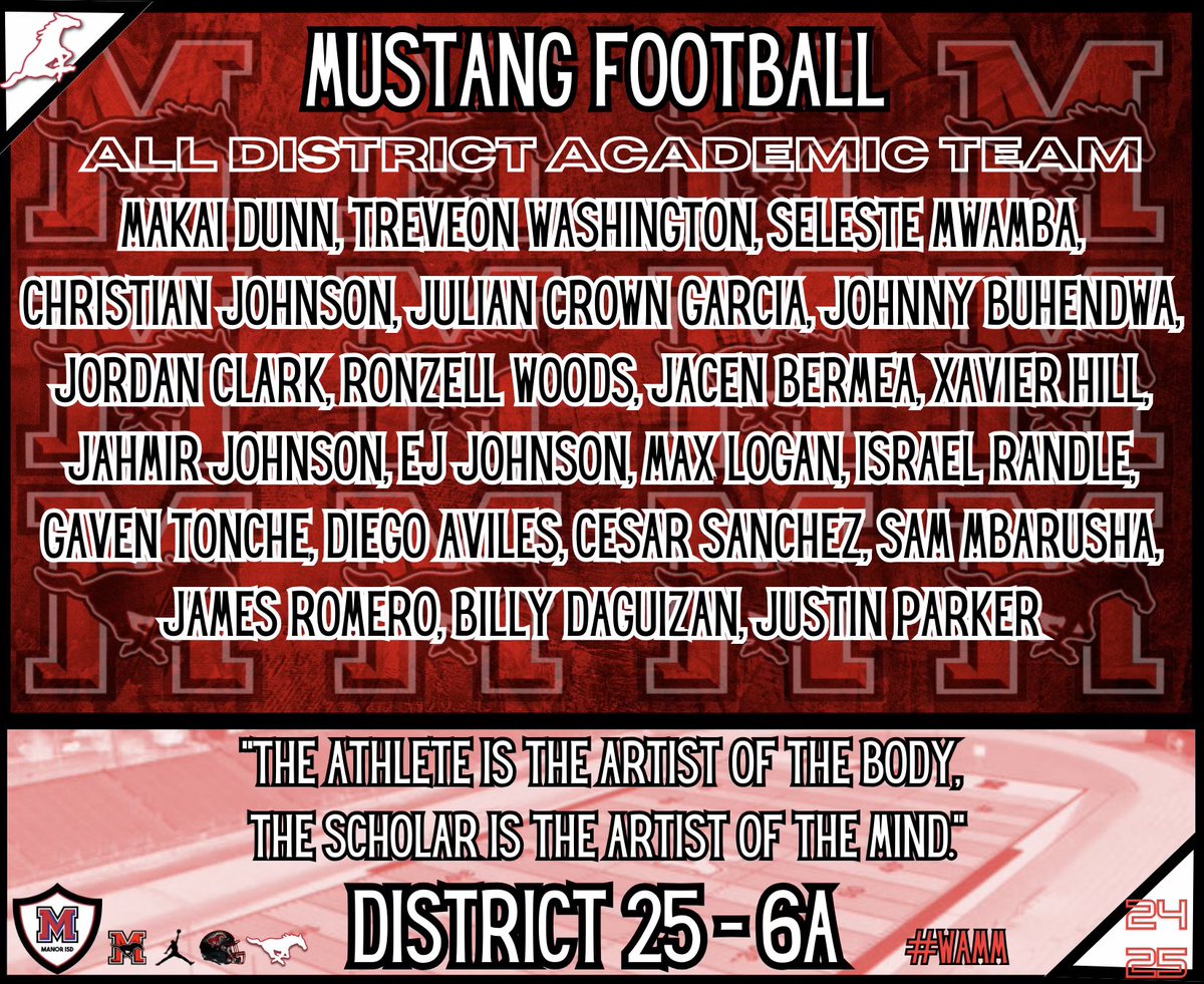 ManorHSFootball's tweet photo. Congratulations to these Mustangs for getting it done on  and off the field!! https://t.co/qkUI4nfQZ0