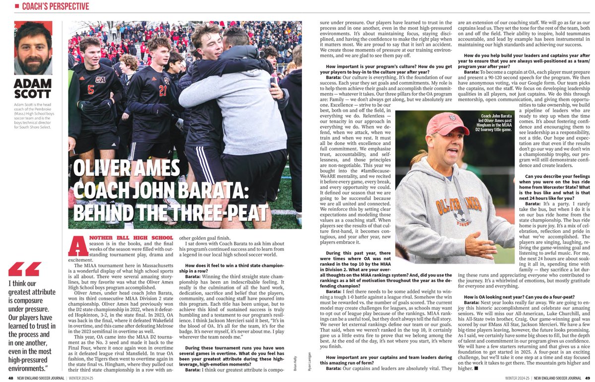 Thanks <a href="/NESoccerJournal/">New England Soccer Journal</a> <a href="/A2theShea/">Adam Scott</a> for the opportunity to chat about <a href="/OAHSTigersports/">Oliver Ames Athletics</a> <a href="/oahs_soccer/">OA Soccer</a> <a href="/OA_soccer/">OA Soccer</a> <a href="/HockomockSports/">HockomockSports</a> What a  journey! 💍 💍 💍