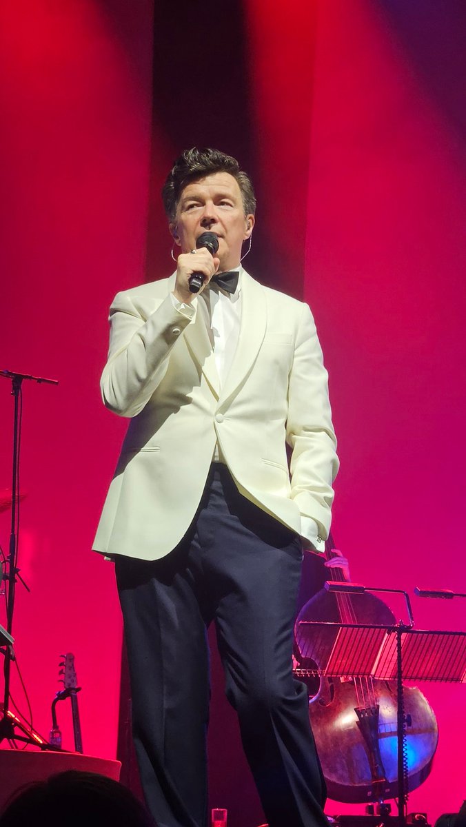 mimibobo's tweet photo. Amazing show @BridgewaterHall Could have done without the stress of all trains to Manchester cancelled. Luckily made it in time after an expensive taxi ride from Barnsley. Worth every penny though to see the Sexy Beast that is @rickastley 🤣 Will miss you in 2025. https://t.co/zEh5TBkCnr